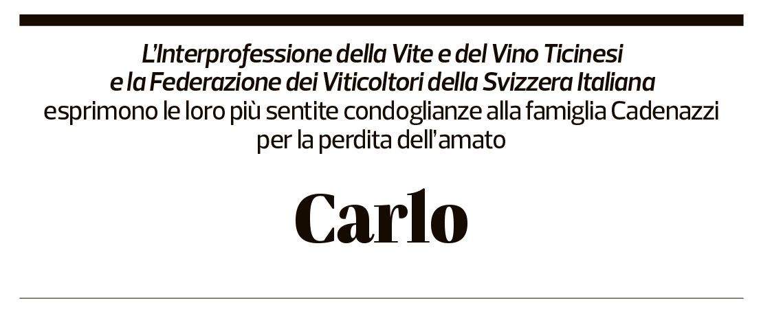 Annuncio funebre Carlo Cadenazzi
