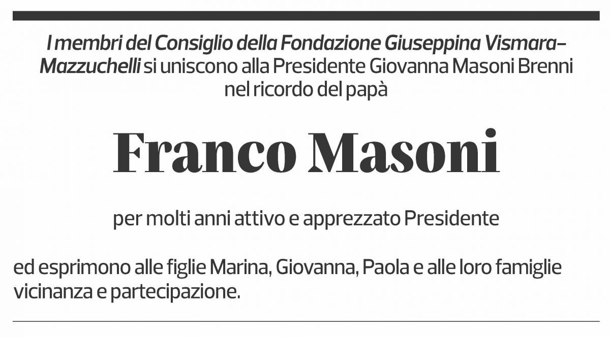 Annuncio funebre Franco Masoni