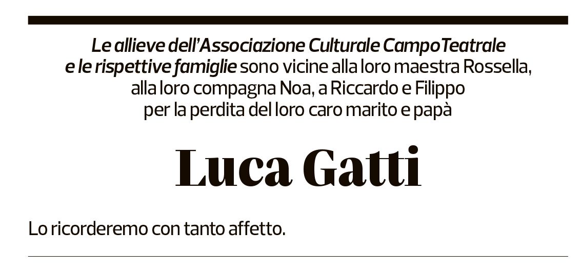 Annuncio funebre Luca Gatti