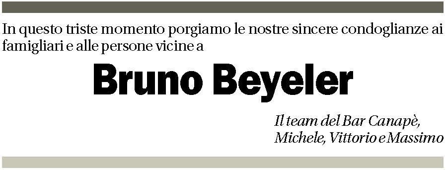 Annuncio funebre Bruno Beyeler