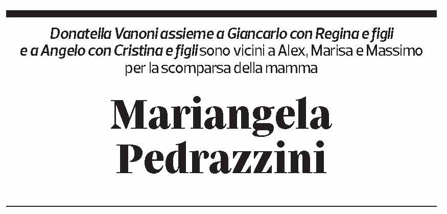 Annuncio funebre Mariangela Pedrazzini Mombelli