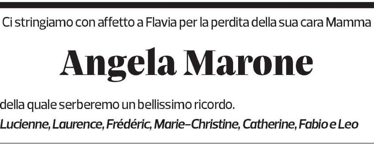 Annuncio funebre Angela Marone