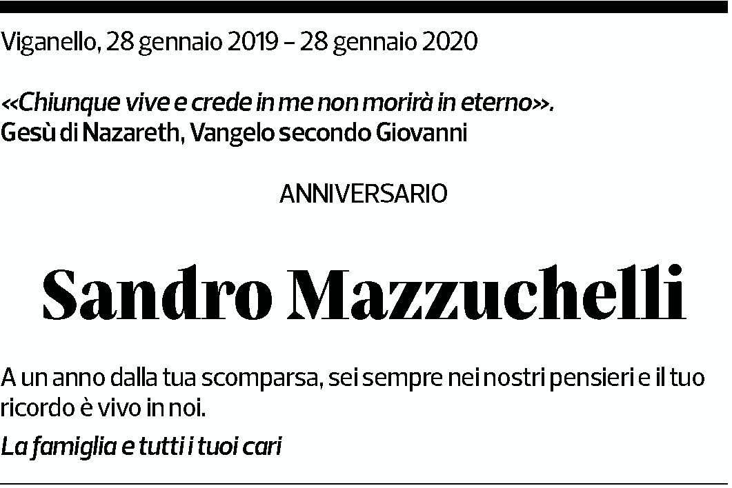 Annuncio funebre Sandro Mazzuchelli