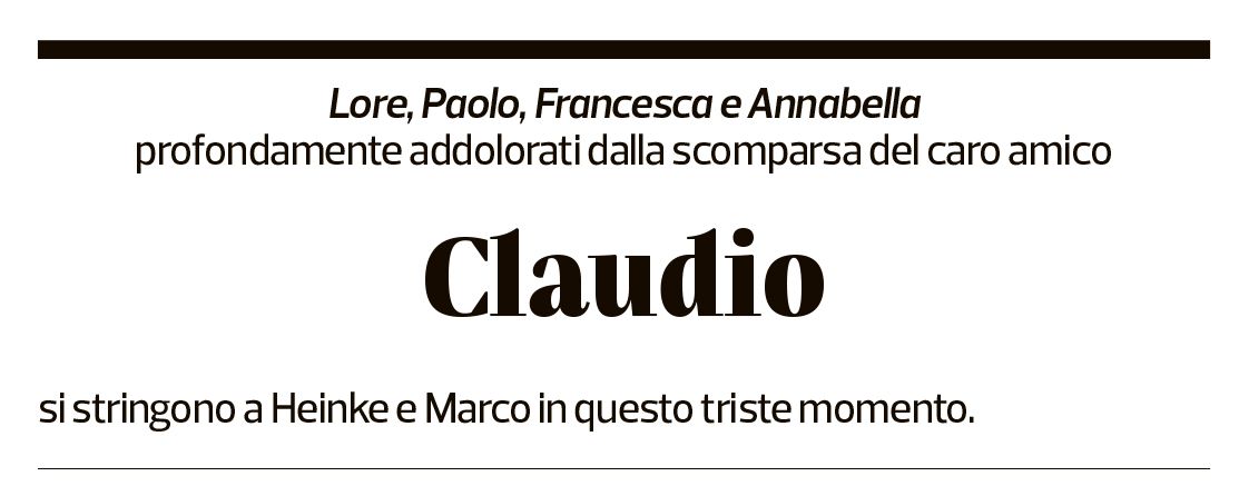 Annuncio funebre Claudio Rezzonico