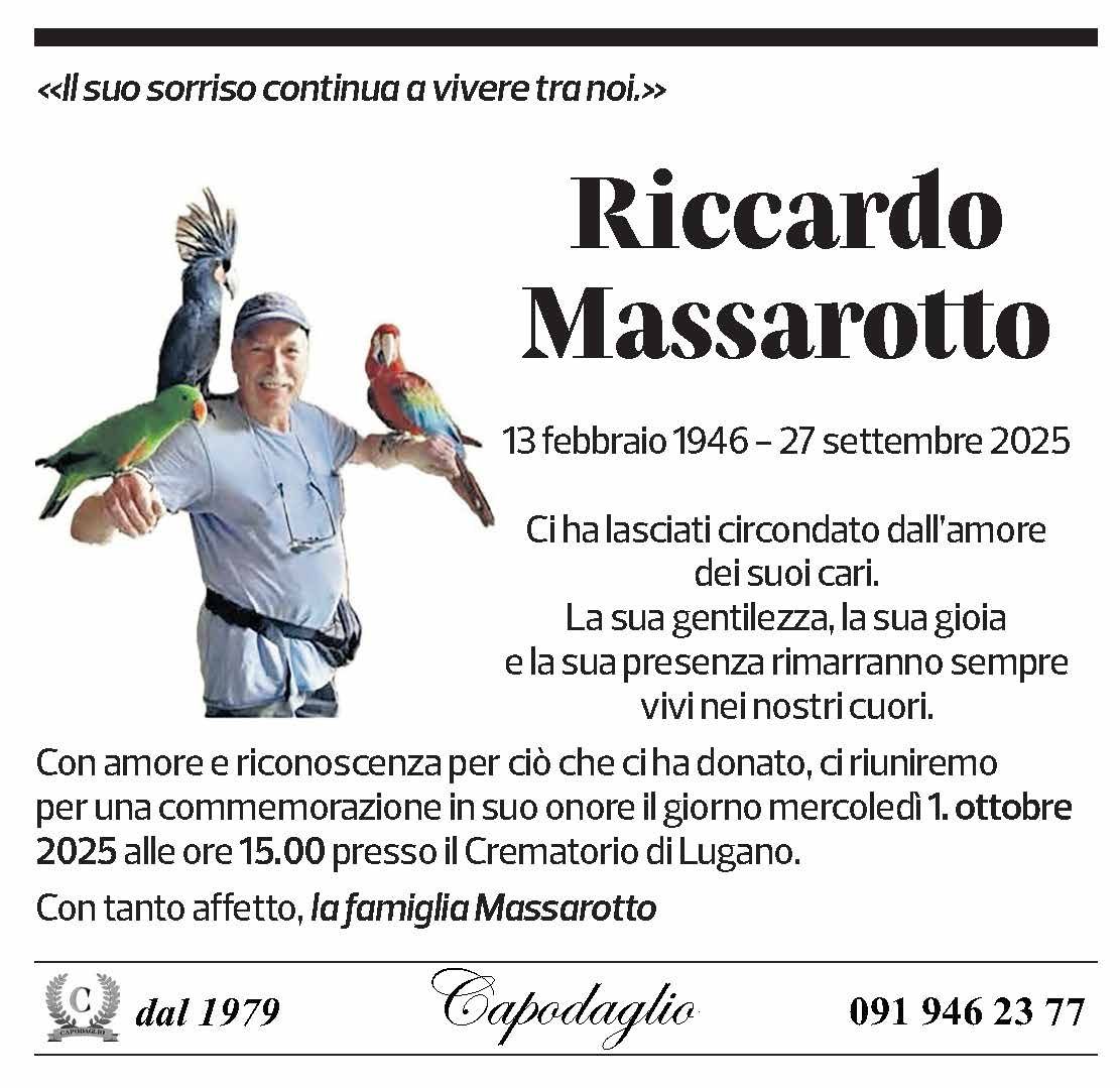 Annuncio funebre Riccardo Massarotto