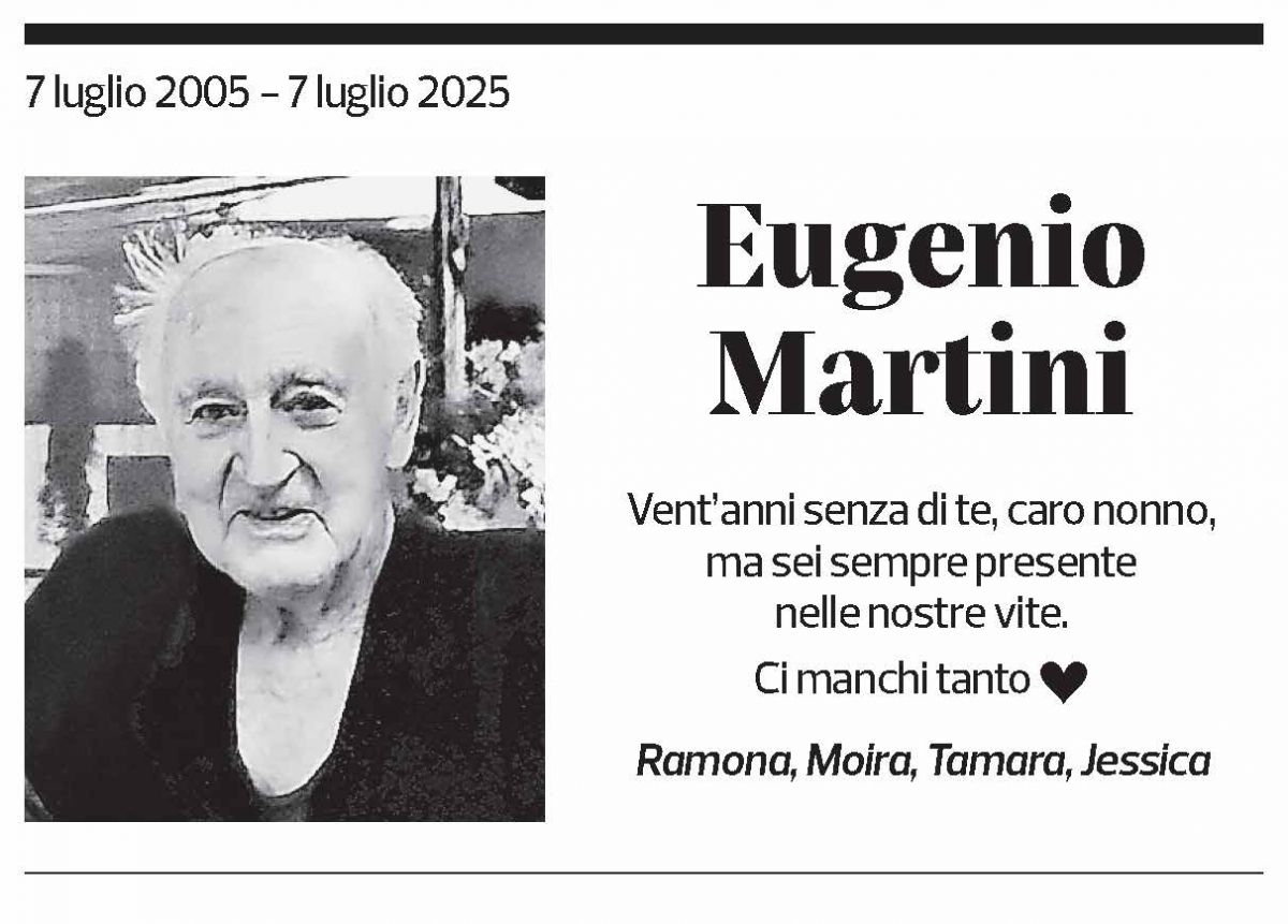 Annuncio funebre Eugenio Martini