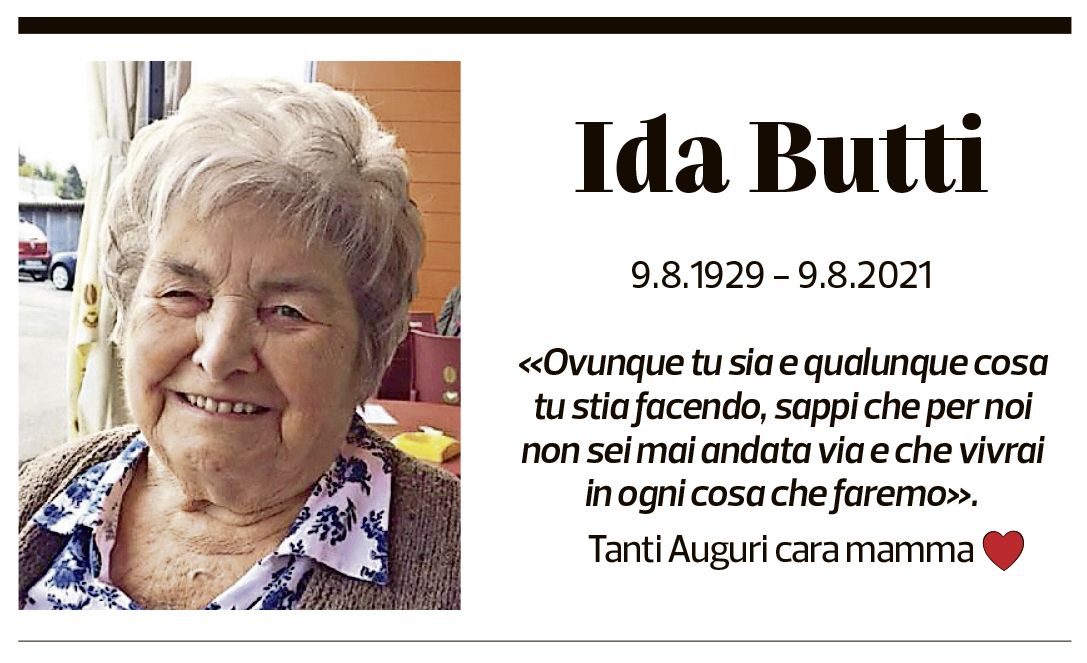 Annuncio funebre Ida Butti