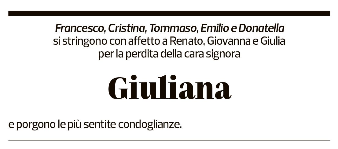 Annuncio funebre Giuliana 