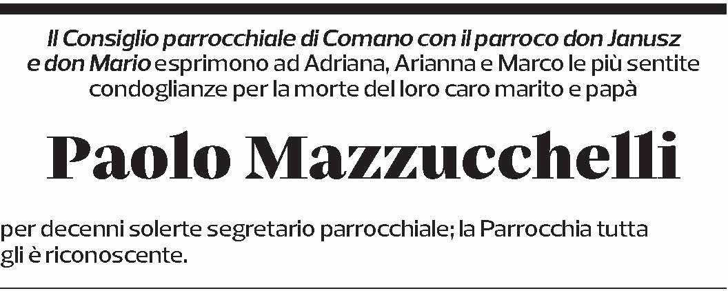 Annuncio funebre Paolo Mazzucchelli