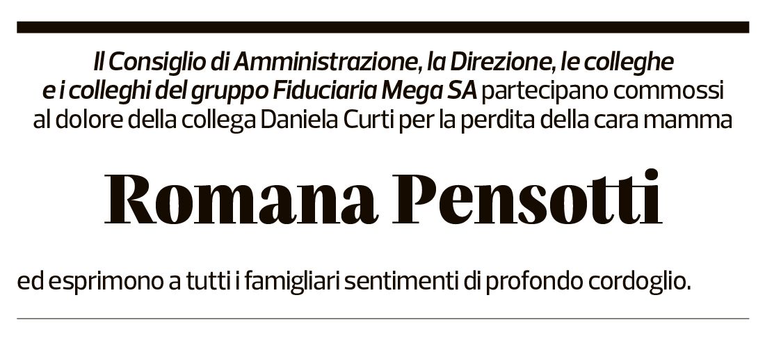 Annuncio funebre Romana Pensotti