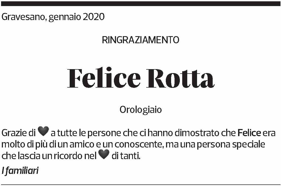 Annuncio funebre Felice Rotta
