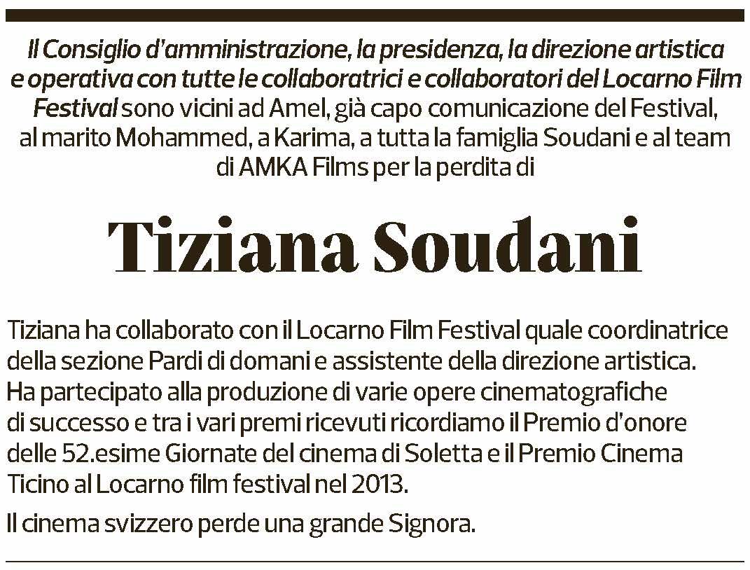 Annuncio funebre Tiziana Soudani