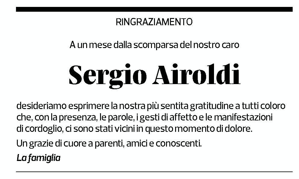 Annuncio funebre Sergio Airoldi