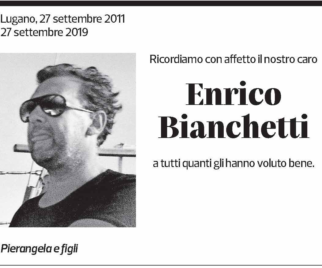 Annuncio funebre Enrico Bianchetti