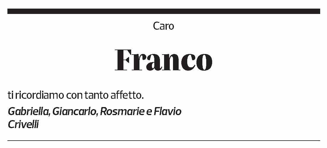 Annuncio funebre Franco Grisoni