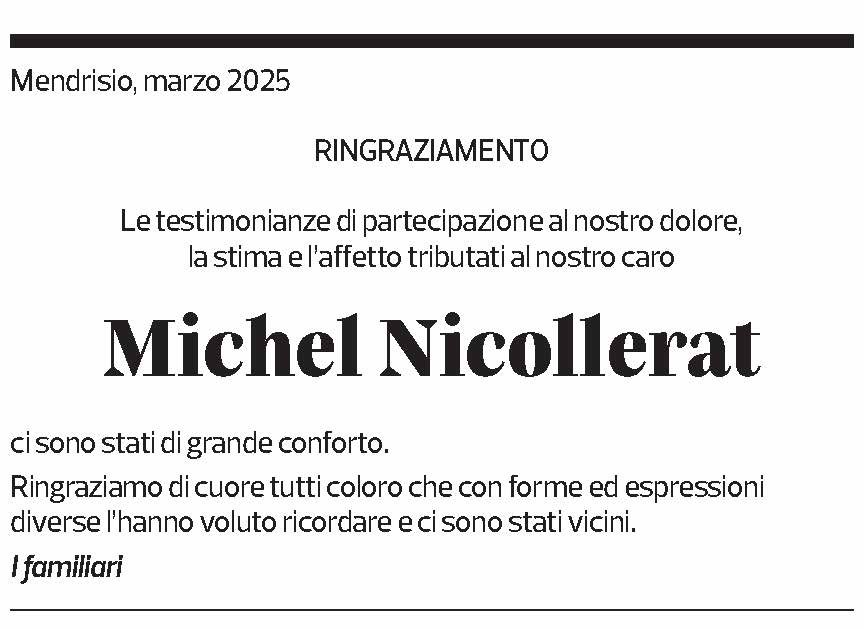 Annuncio funebre Michel Nicollerat