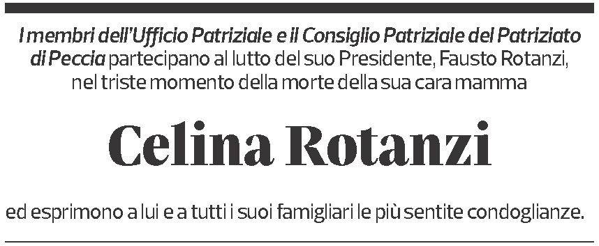 Annuncio funebre Celina Rotanzi