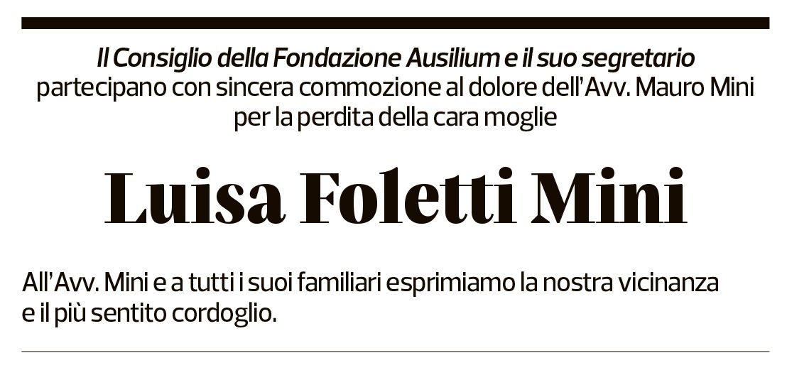 Annuncio funebre Luisa Foletti Mini