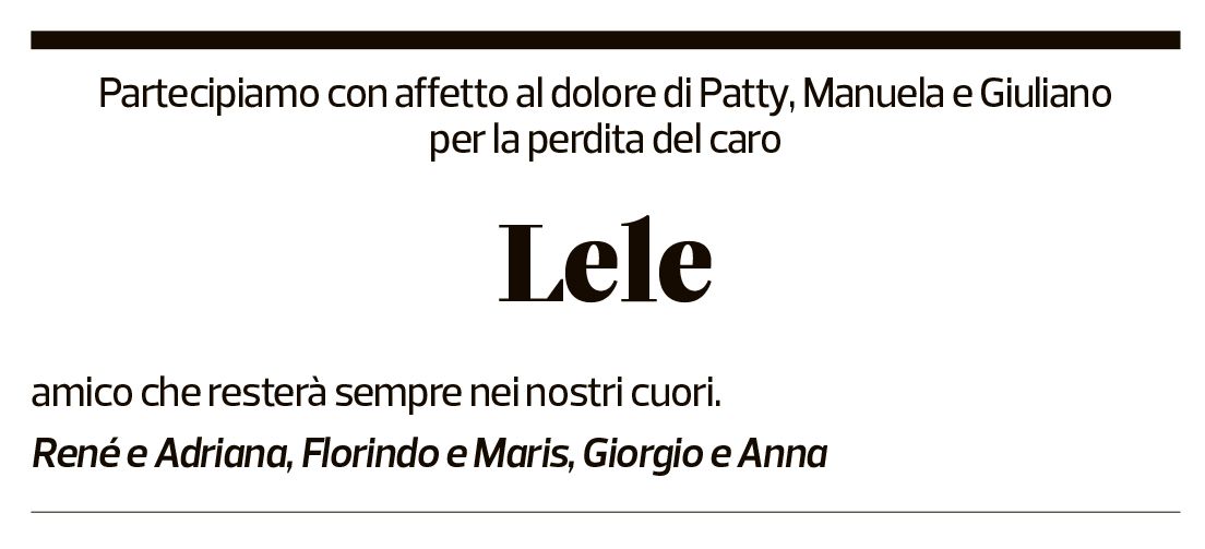 Annuncio funebre Emanuele Ganga