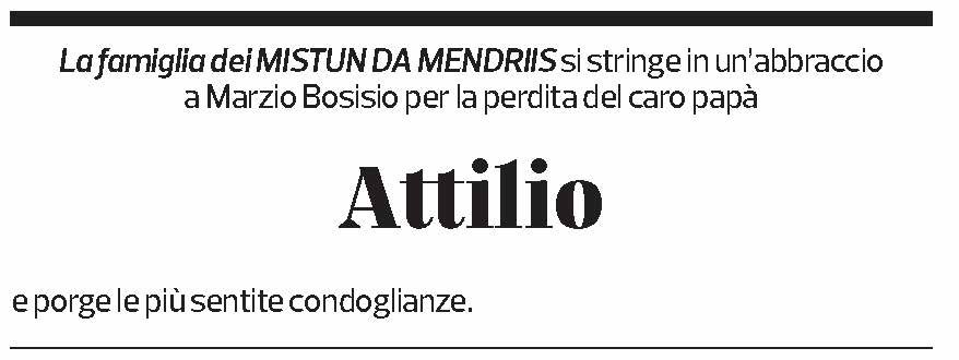 Annuncio funebre Attilio Bosisio