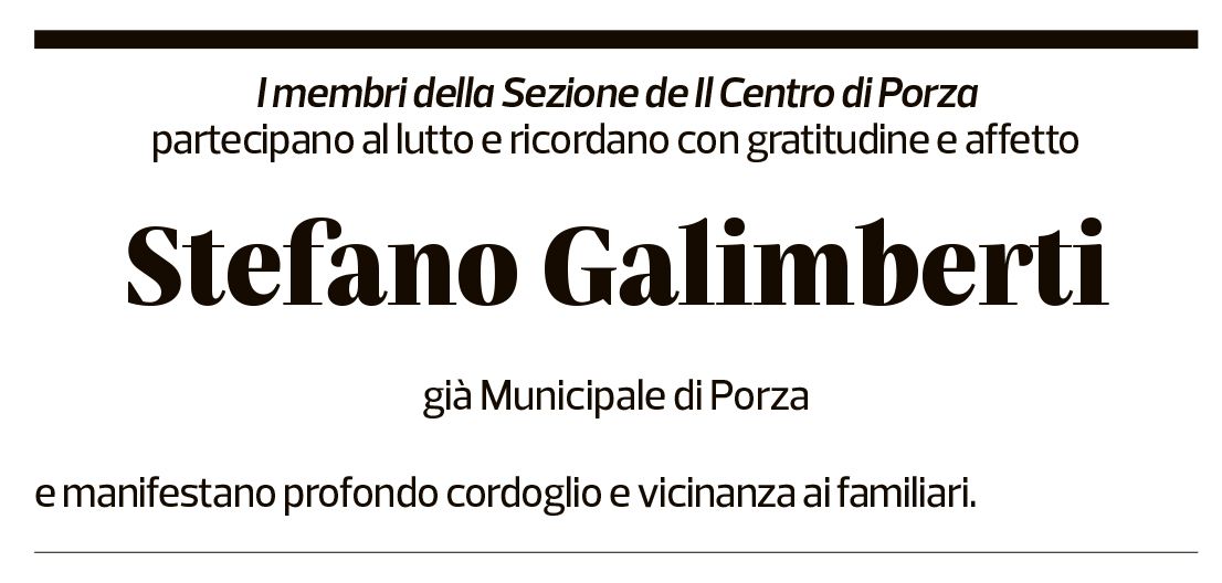 Annuncio funebre Stefano Galimberti