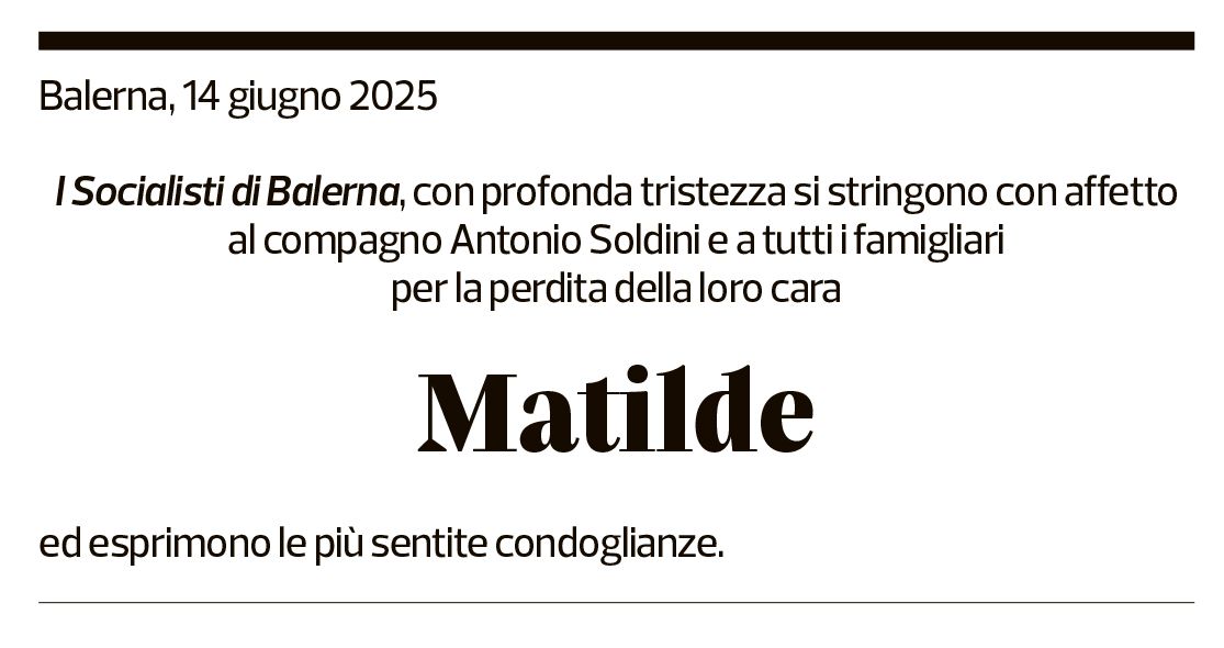 Annuncio funebre Matilde 