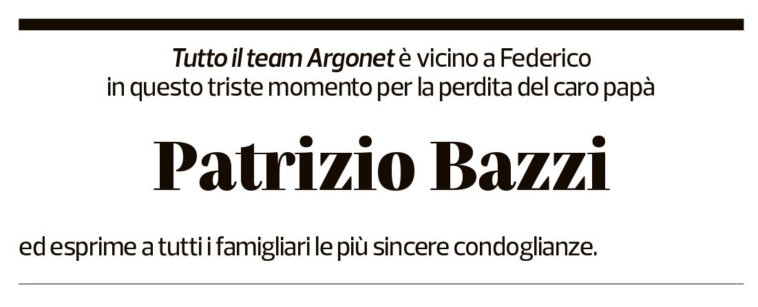 Annuncio funebre Patrizio Bazzi