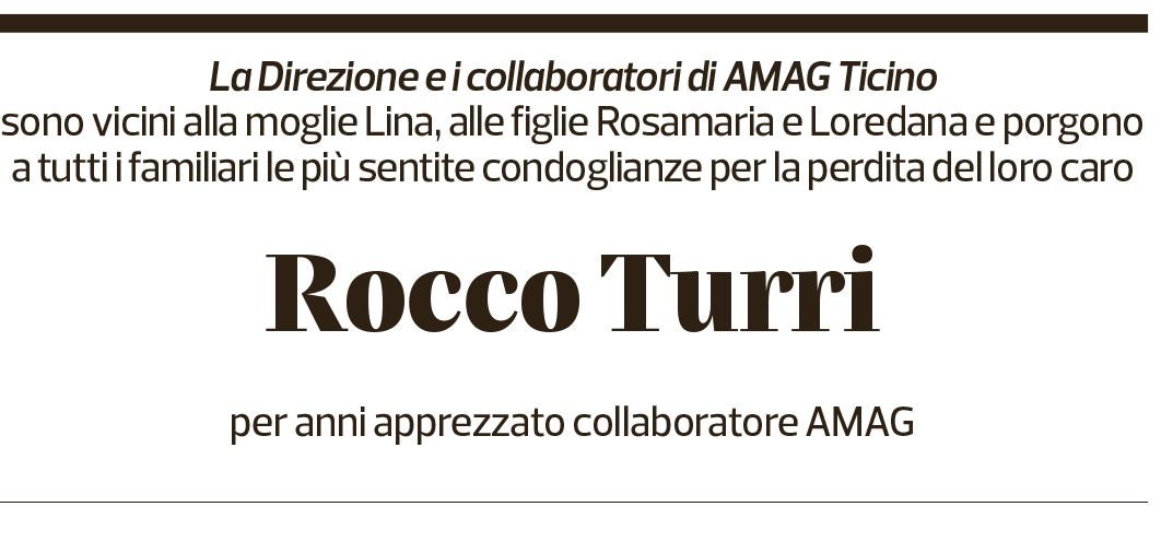 Annuncio funebre Rocco Turri