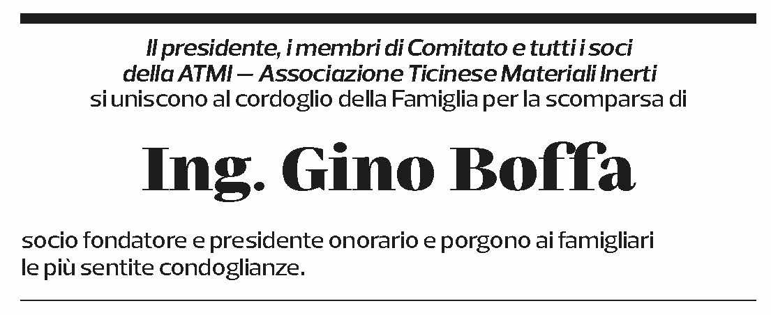 Annuncio funebre Gino Boffa