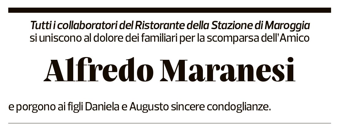 Annuncio funebre Alfredo Maranesi