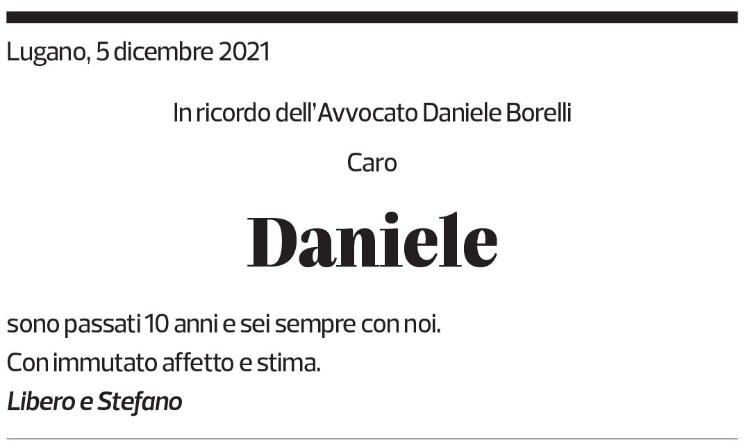 Annuncio funebre Daniele 