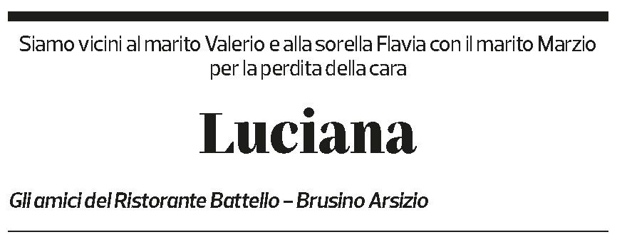 Annuncio funebre Luciana Bizioli