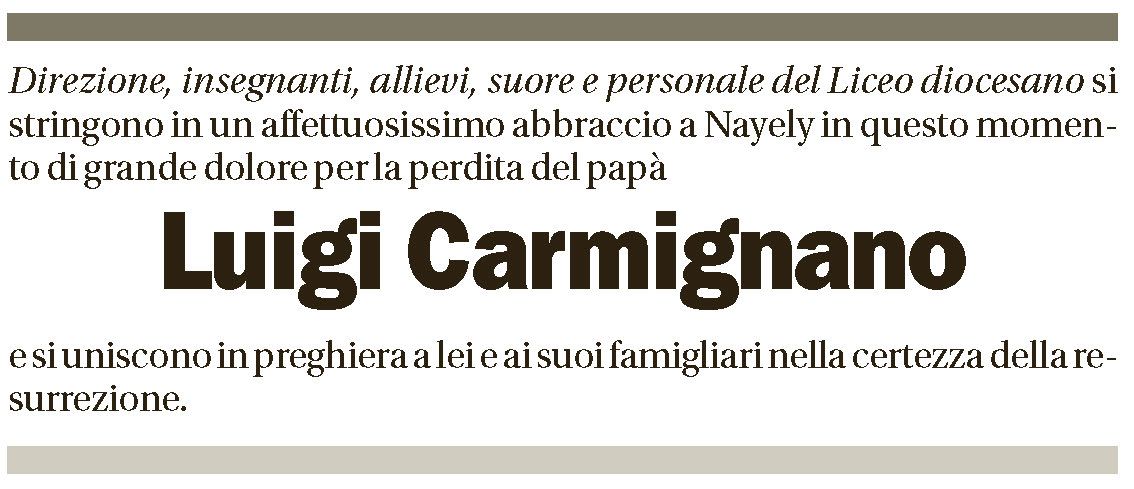 Annuncio funebre Luigi Carmignano