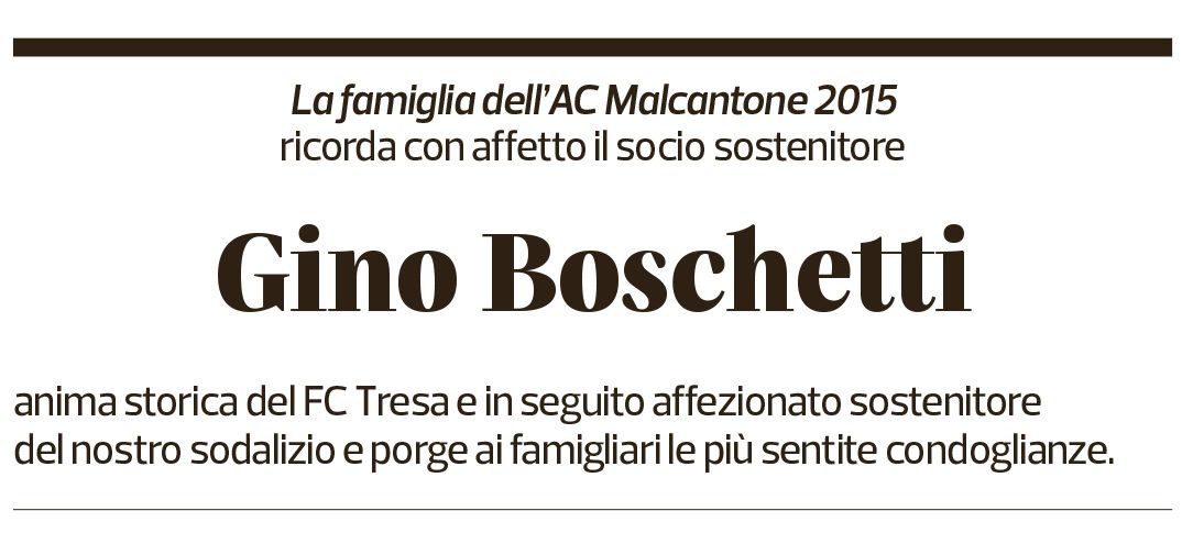 Annuncio funebre Gino Boschetti