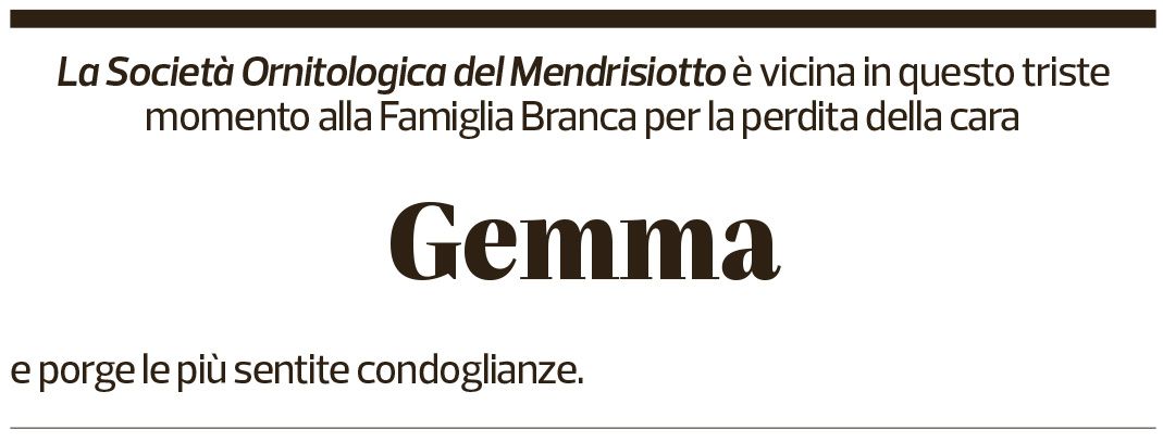 Annuncio funebre Gemma Branca