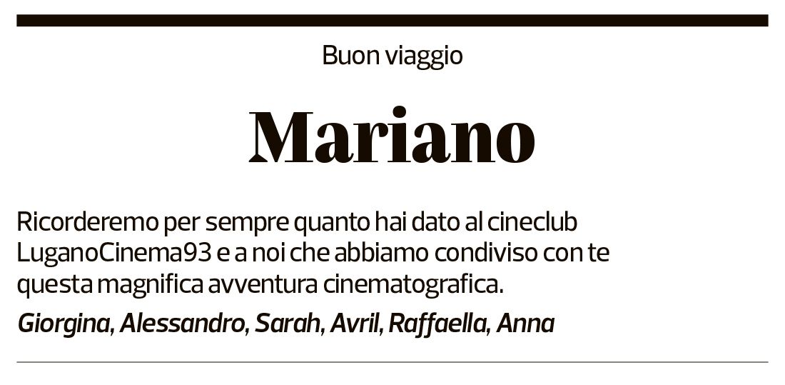 Annuncio funebre Mariano Morace