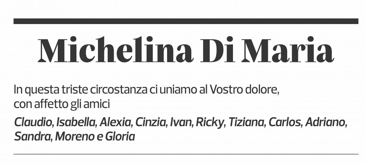 Annuncio funebre Michelina Di Maria