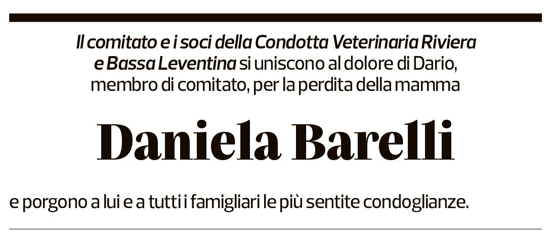 Annuncio funebre Daniela Barelli