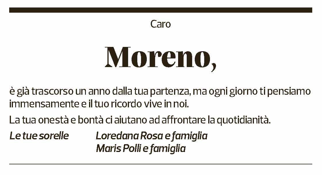 Annuncio funebre Moreno 