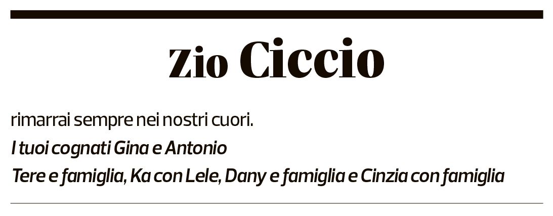 Annuncio funebre Francesco Gatto