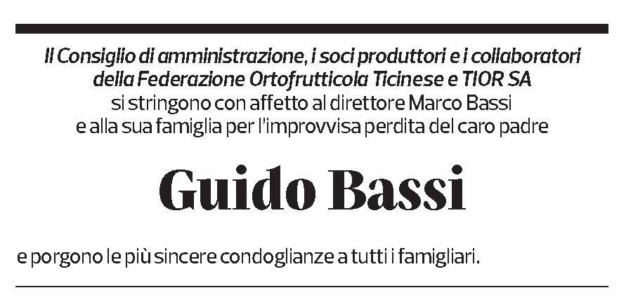 Annuncio funebre Guido Bassi