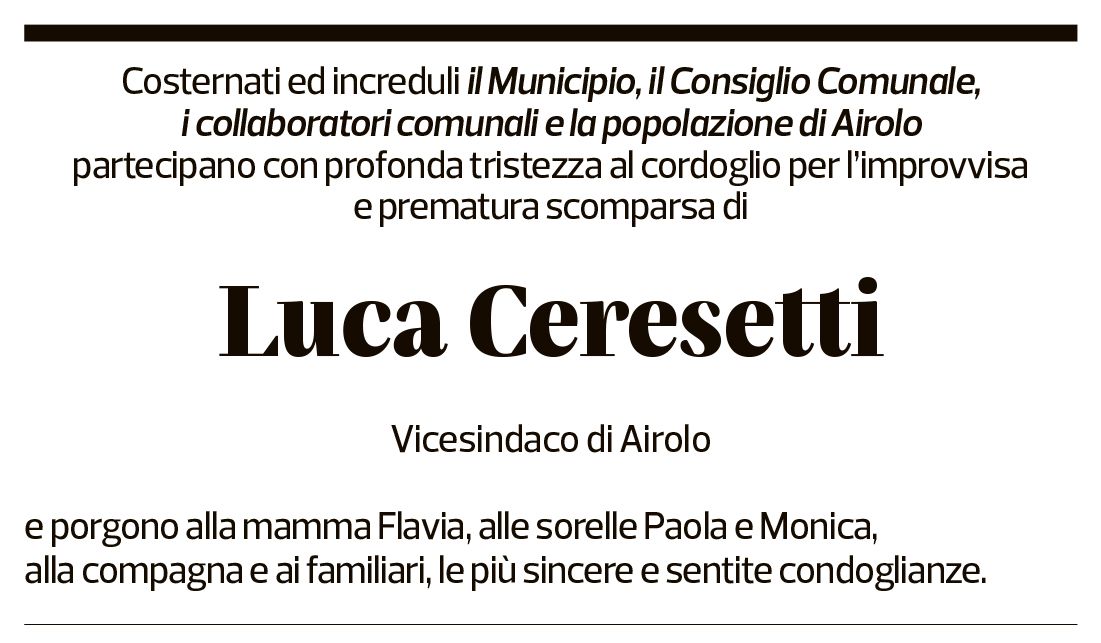 Annuncio funebre Luca Ceresetti