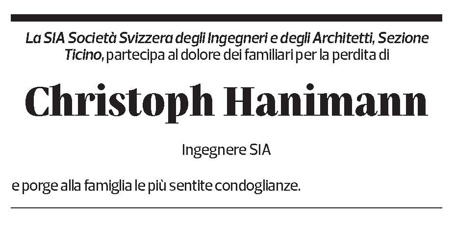 Annuncio funebre Christoph Hanimann