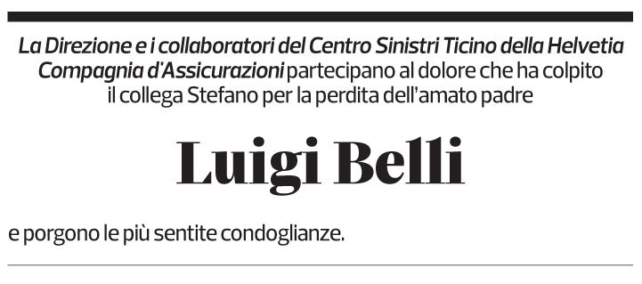 Annuncio funebre Luigi Belli