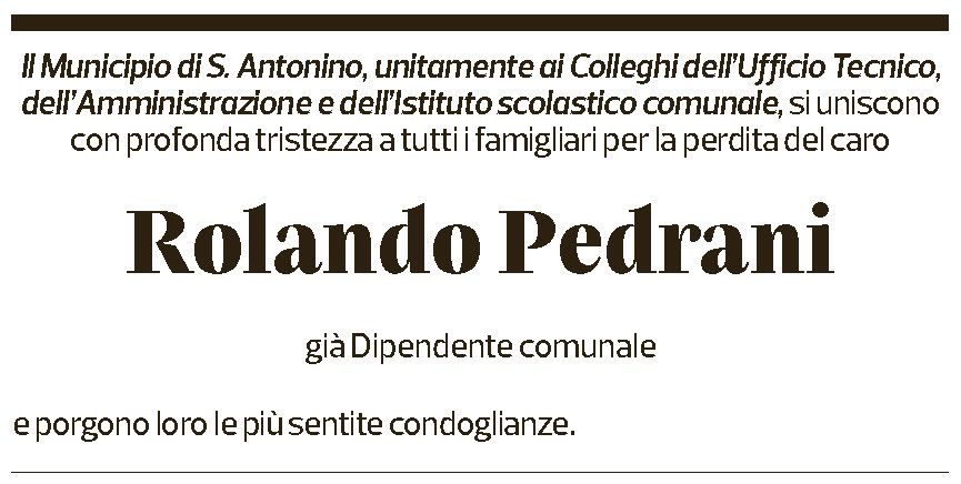 Annuncio funebre Rolando Pedrani