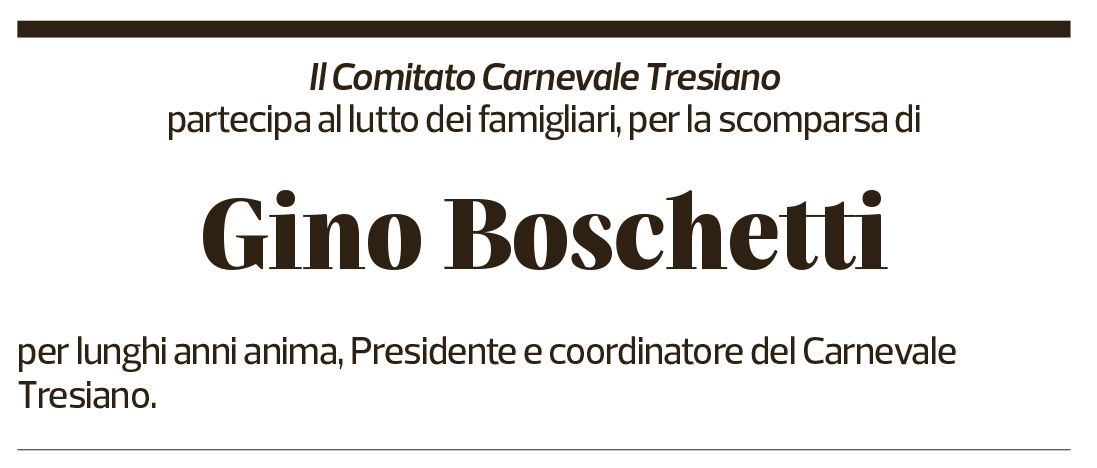 Annuncio funebre Gino Boschetti