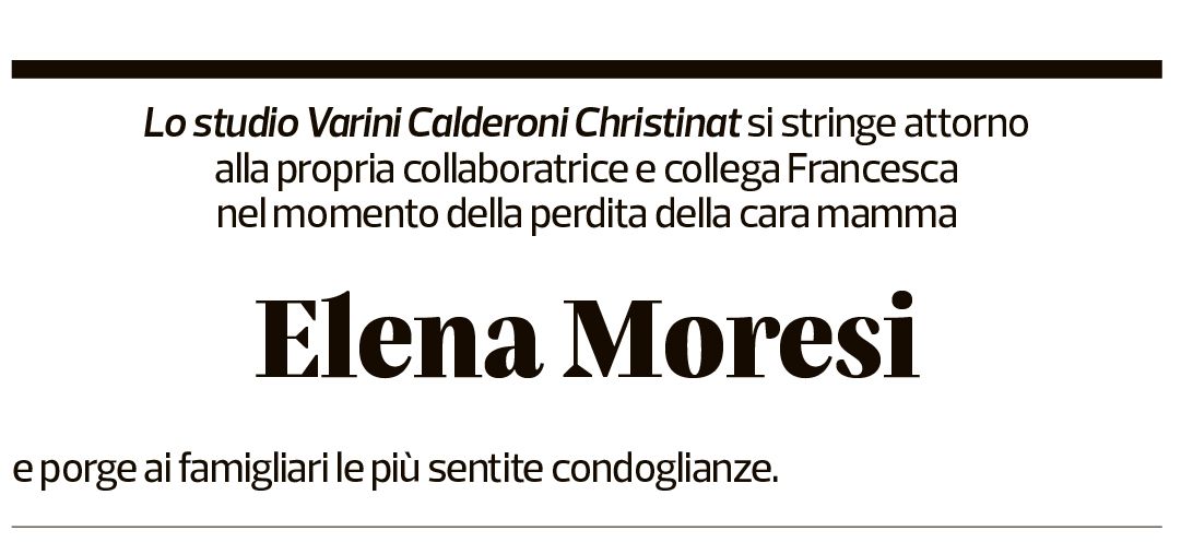 Annuncio funebre Elena Moresi