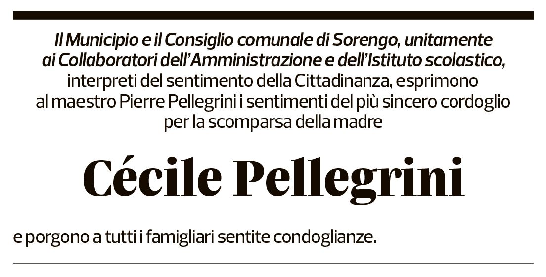 Annuncio funebre Cécile Pellegrini