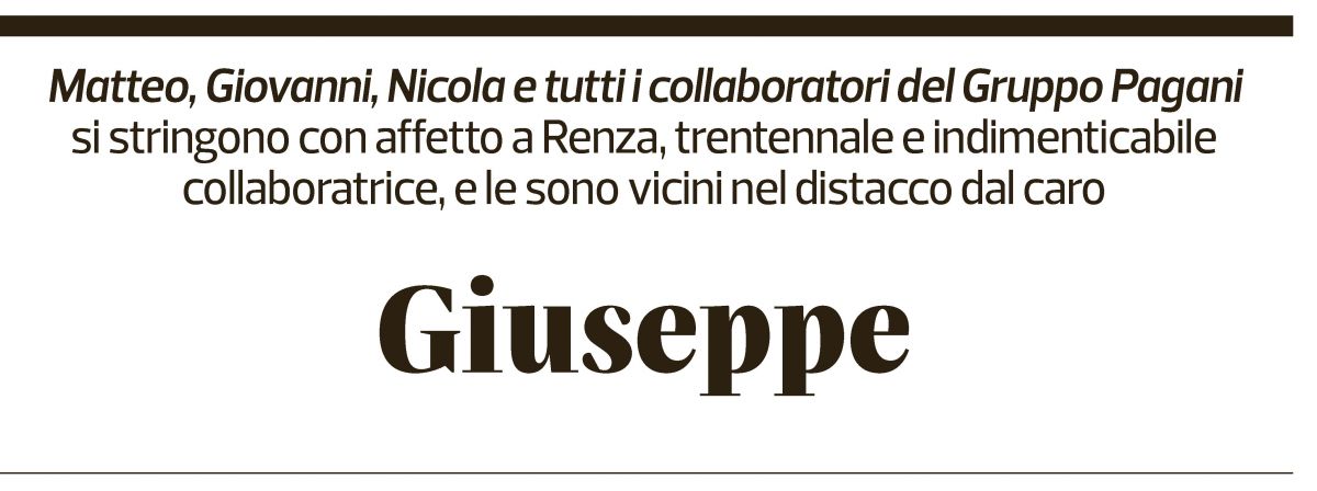 Annuncio funebre Giuseppe Tabacchi