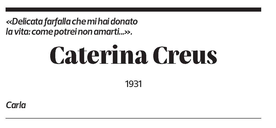 Annuncio funebre Caterina Creus